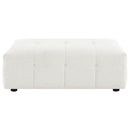Everly Boucle Upholstered Rectangular Ottoman Off White