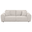 Burnett Chenille Upholstered Wide Arm Sofa Ivory