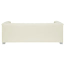 Chaviano  Upholstered Track Arm Sofa Set Pearl White