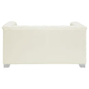 Chaviano  Upholstered Track Arm Sofa Set Pearl White
