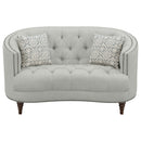 Avonlea  Upholstered Sloped Arm Sofa Set Grey Fabric
