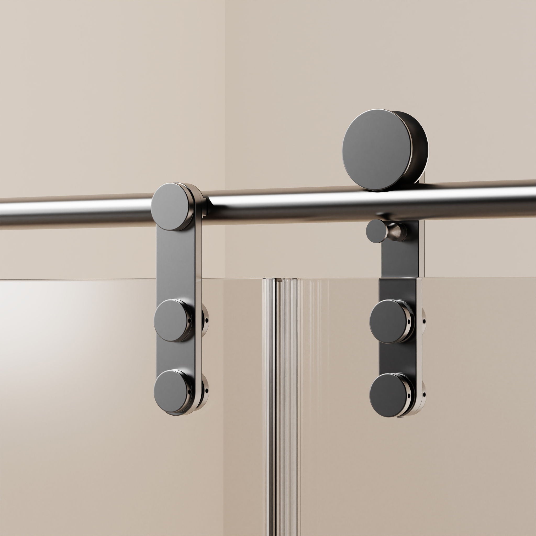 Frameless Single Sliding Shower Doors With Towel Rail & Handle