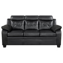 Finley  Upholstered Padded Arm Tufted Sofa Set Black