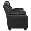 Finley  Upholstered Padded Arm Tufted Sofa Set Black