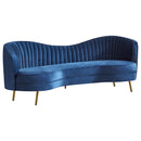 Sophia  Upholstered Channel Tufted Sofa Set Blue