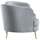 Sophia  Upholstered Channel Tufted Sofa Set Blue