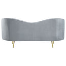 Sophia  Upholstered Channel Tufted Sofa Set Blue
