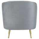 Sophia Upholstered Channel Tufted Barrel Accent Chair Blue