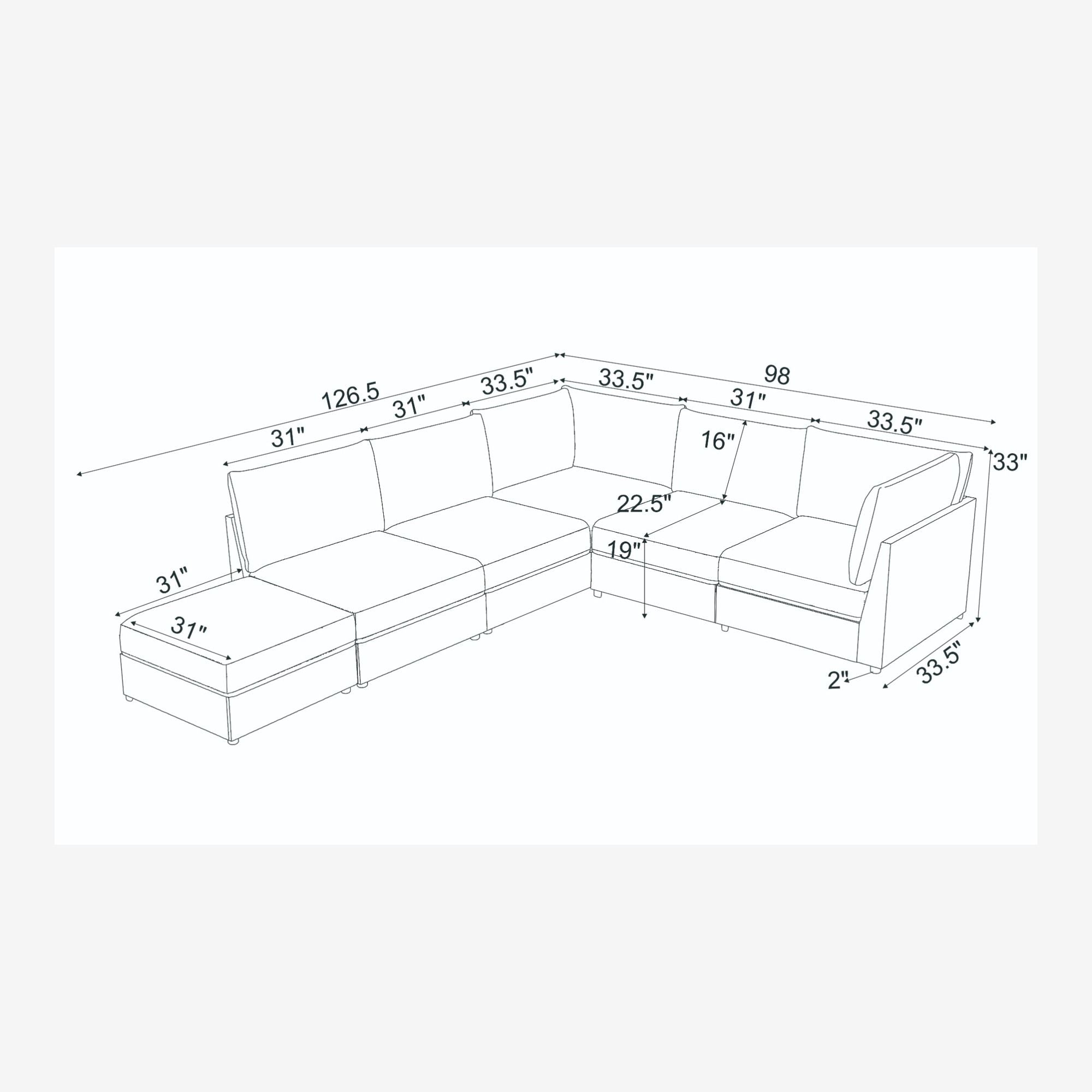 Modern Reversible Modular Sectional