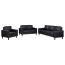 Ruth  Upholstered Track Arm Sofa Set Black