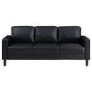 Ruth  Upholstered Track Arm Sofa Set Black