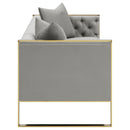 Eastbrook Velvet Upholstered Tufted Sofa Set Grey