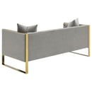 Eastbrook Velvet Upholstered Tufted Sofa Set Grey