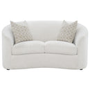 Rainn  Boucle Upholstered Sloped Arm Sofa Set Latte