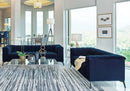 Chalet  Upholstered Tuxedo Arm Tufted Sofa Set Blue