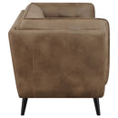 Thatcher  Upholstered Tuxedo Arm Sofa Set Brown