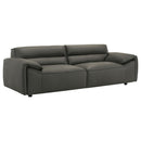 Buxton Top Grain Leather Upholstered Sofa Graphite
