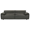 Buxton Top Grain Leather Upholstered Sofa Graphite