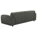Buxton Top Grain Leather Upholstered Sofa Graphite