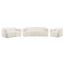 Dorset Upholstered Round Track Arm Sofa Set White