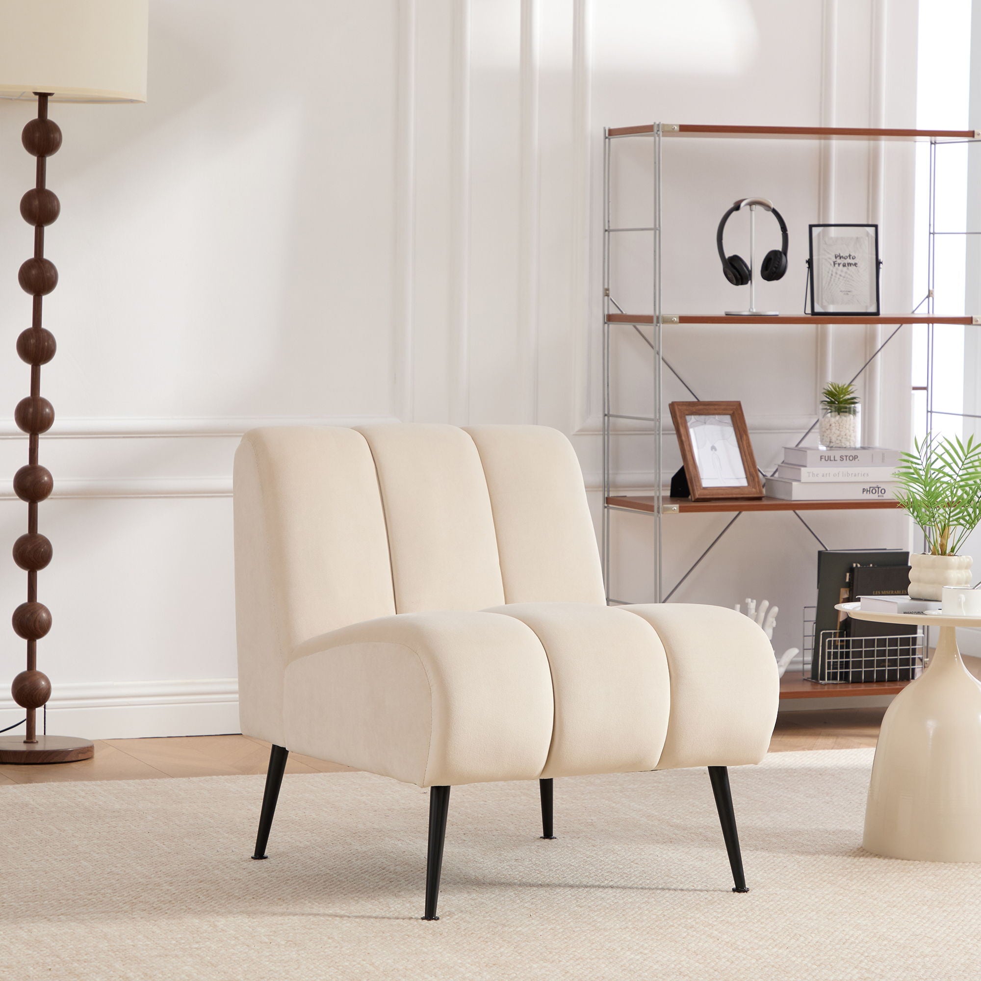 Upholstered Armless Chair For Living Room