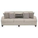 Glenn  Upholstered Sofa Set Light Grey and Blue