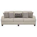 Glenn  Upholstered Sofa Set Light Grey and Blue