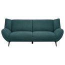 Acton Upholstered Flared Arm Sofa Set Teal Blue