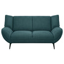 Acton Upholstered Flared Arm Sofa Set Teal Blue