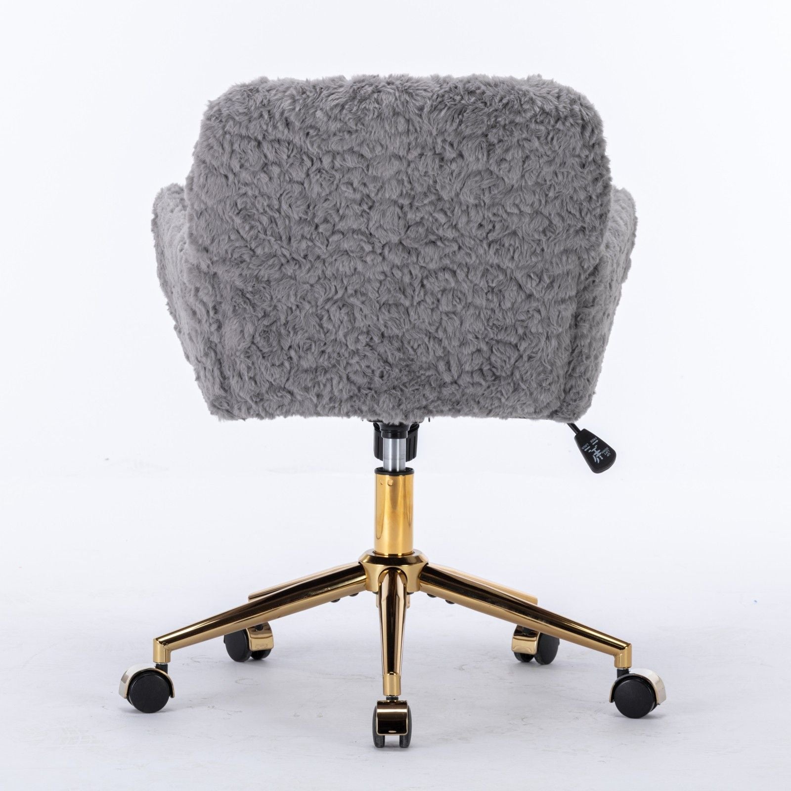 Office Chair, Artificial Rabbit Hair Home Office Chair With Metal Base, Adjustable Desk Chair Swivel Office Chair, Vanity Chair