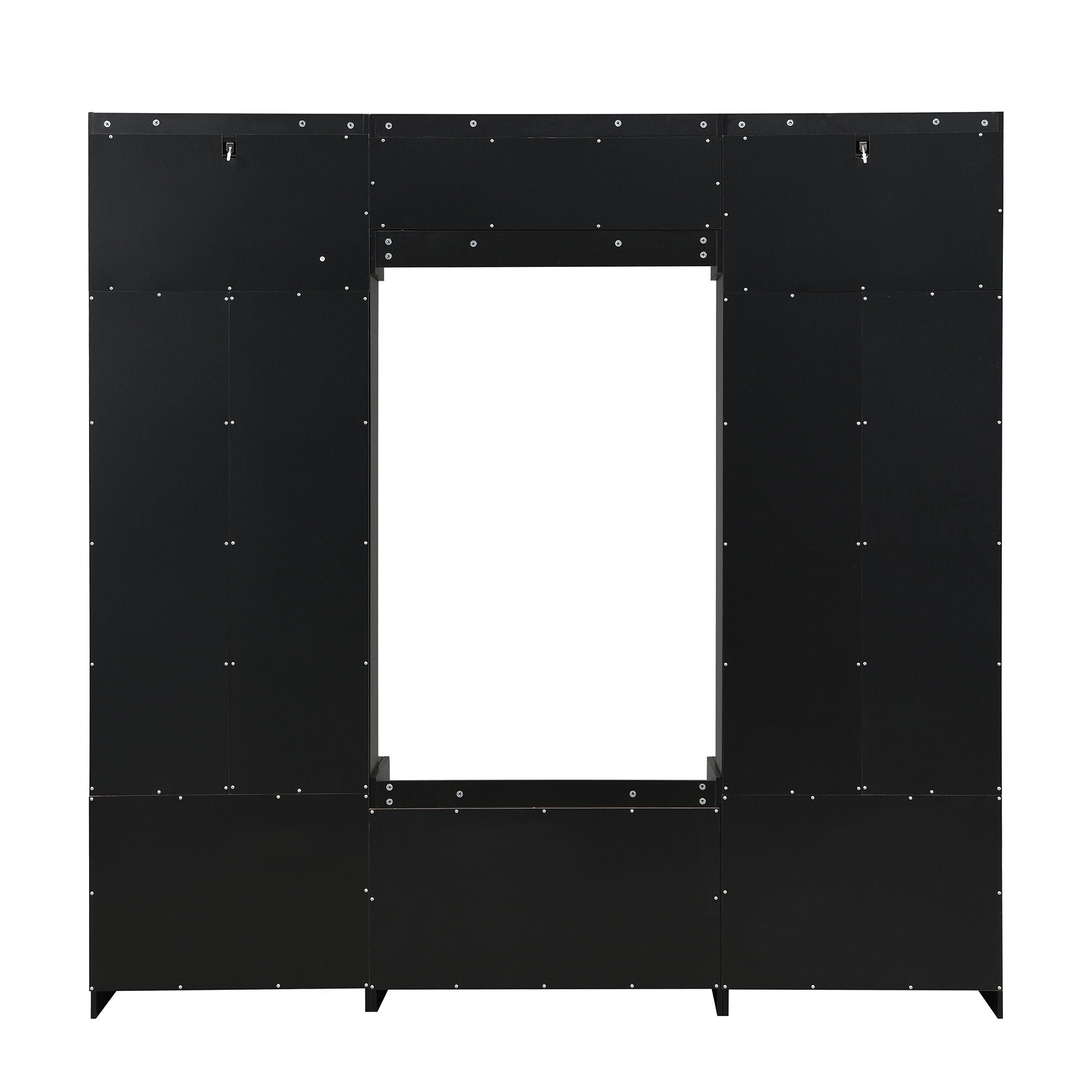 Wide Hall Tree With Shoe Storage, 4 In 1 Entryway Bench With 8 Cubbies, 7 Coat Hooks & Adjustable Shelf For Hallway - Black