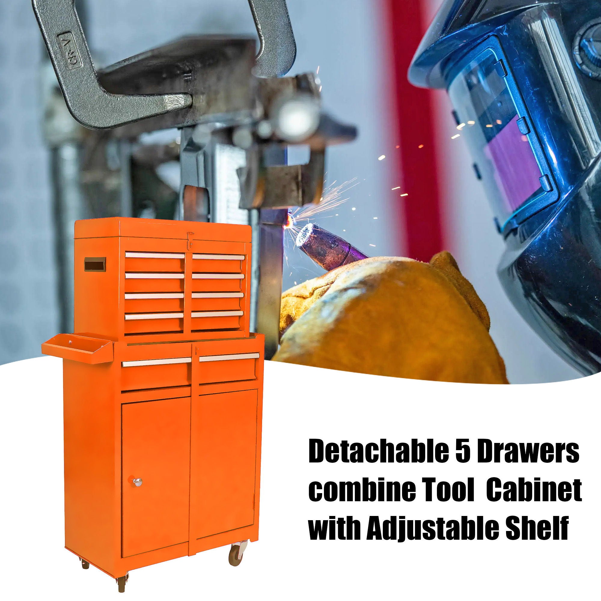 High Capacity Rolling Tool Chest With Wheels And Drawers, Storage Cabinet