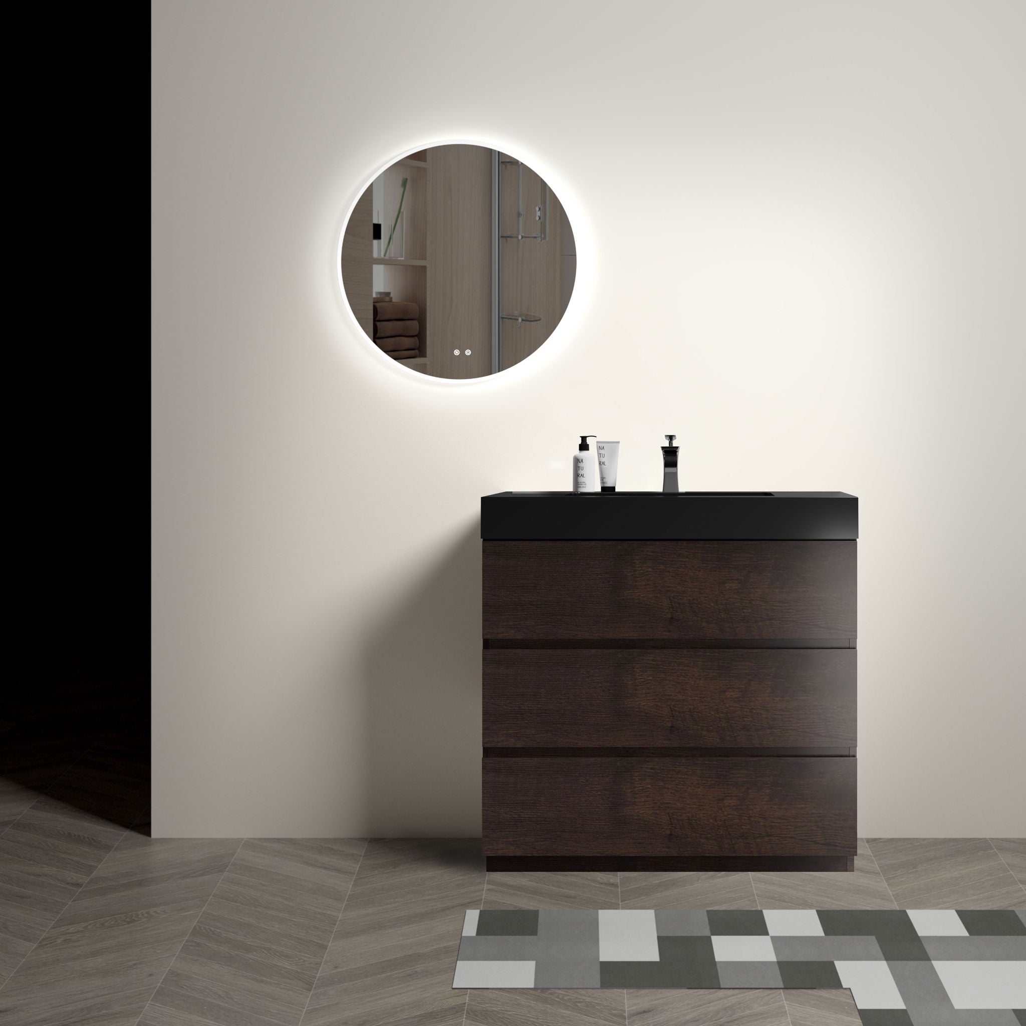 Alice - Bathroom Vanity With Large Storage, Freestanding
