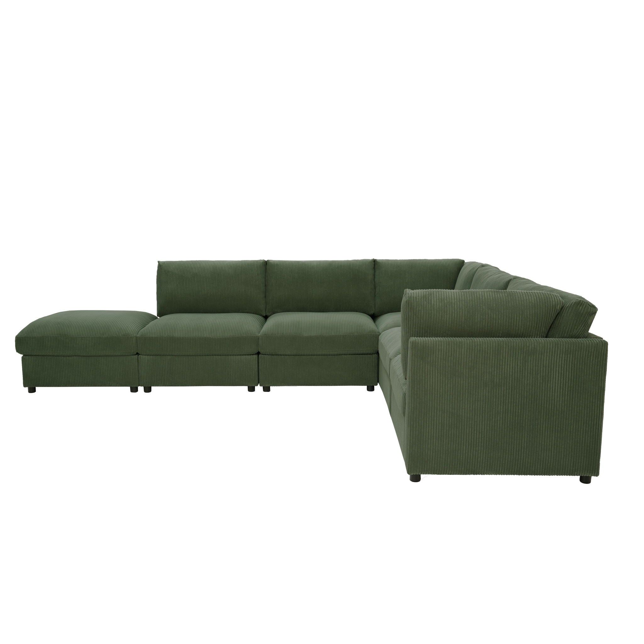 Reversible Modular Sectional & Custom Configuration And Premium Upholstery - Dark Green