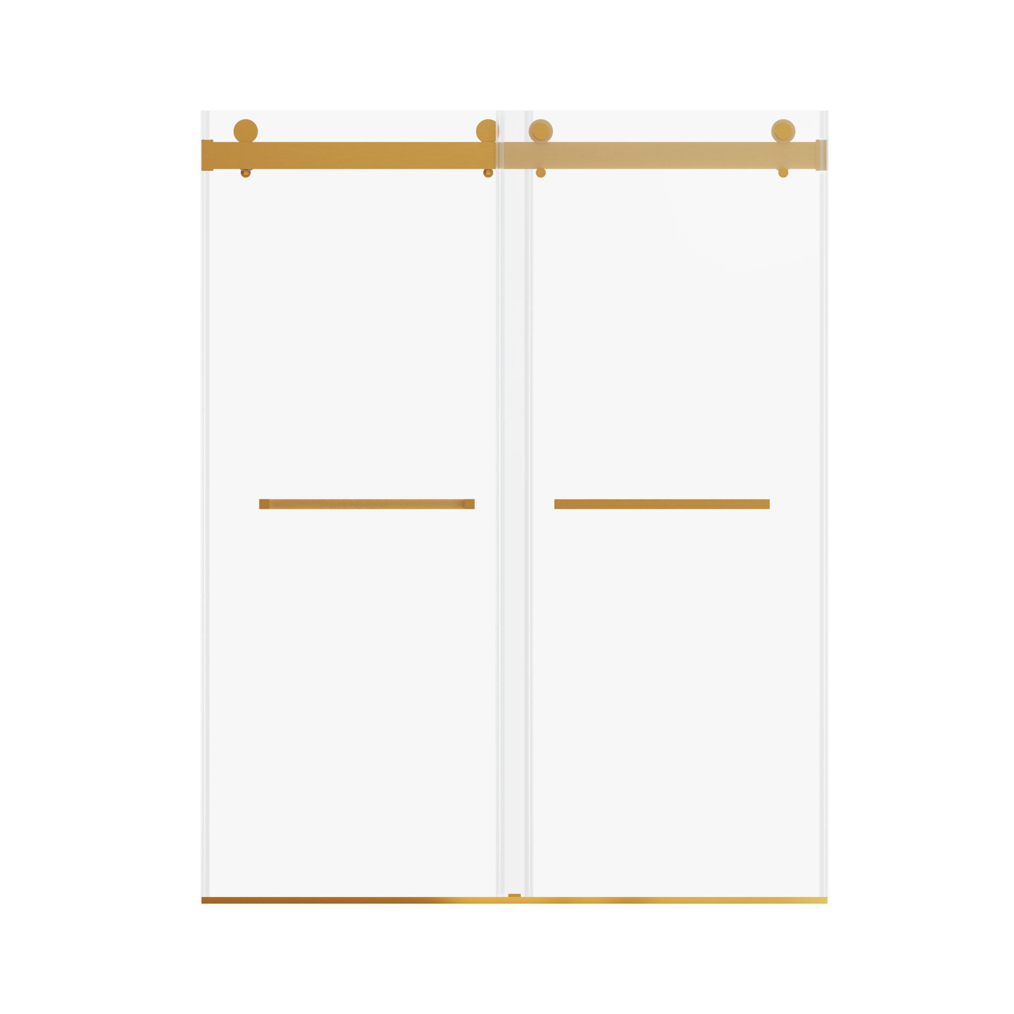 Frameless Double Sliding Soft-Close Shower Door, 3 / 8" (10Mm) Thick SGCC Tempered Glass Door, Matte