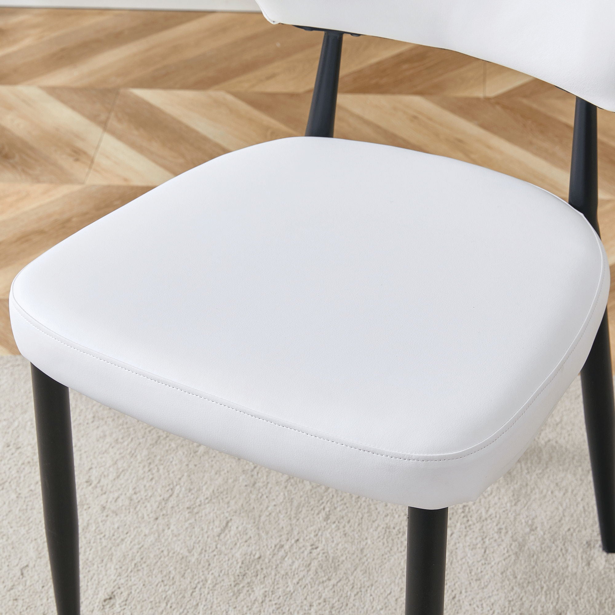 Minimalist Ergonomic Dining Chair With Curved Backres (Set of 4)