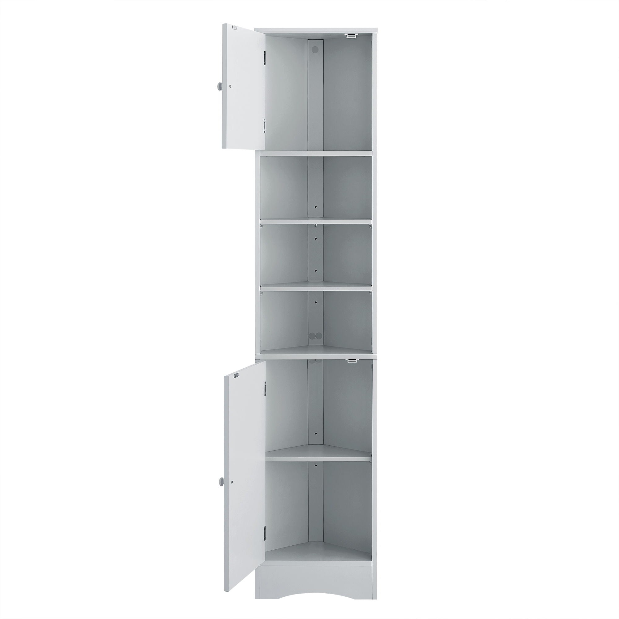 Multi Functional Corner Cabinet With Adjustable Shelves And 2 Doors