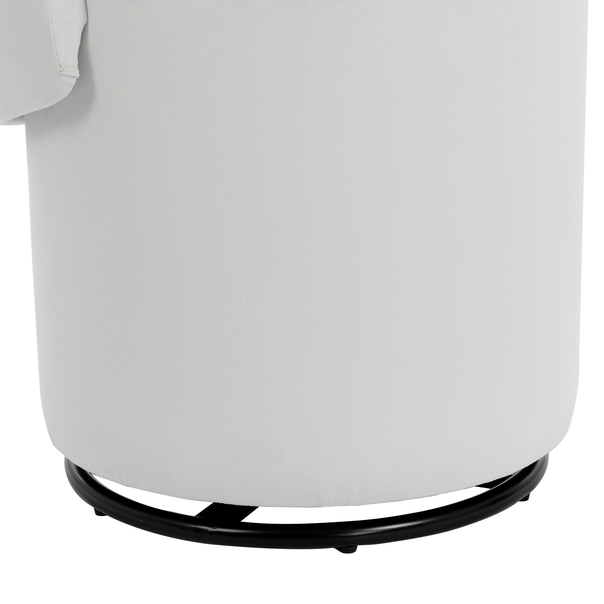Barrel Chair With Built In Storage, 360° Swivel - Beige