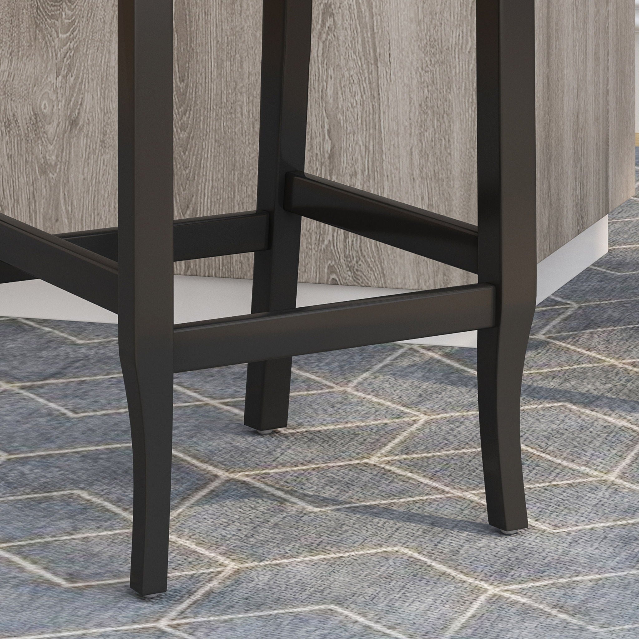 Vienna - Contemporary Fabric Tufted Wingback Counter Stools (Set of 2)