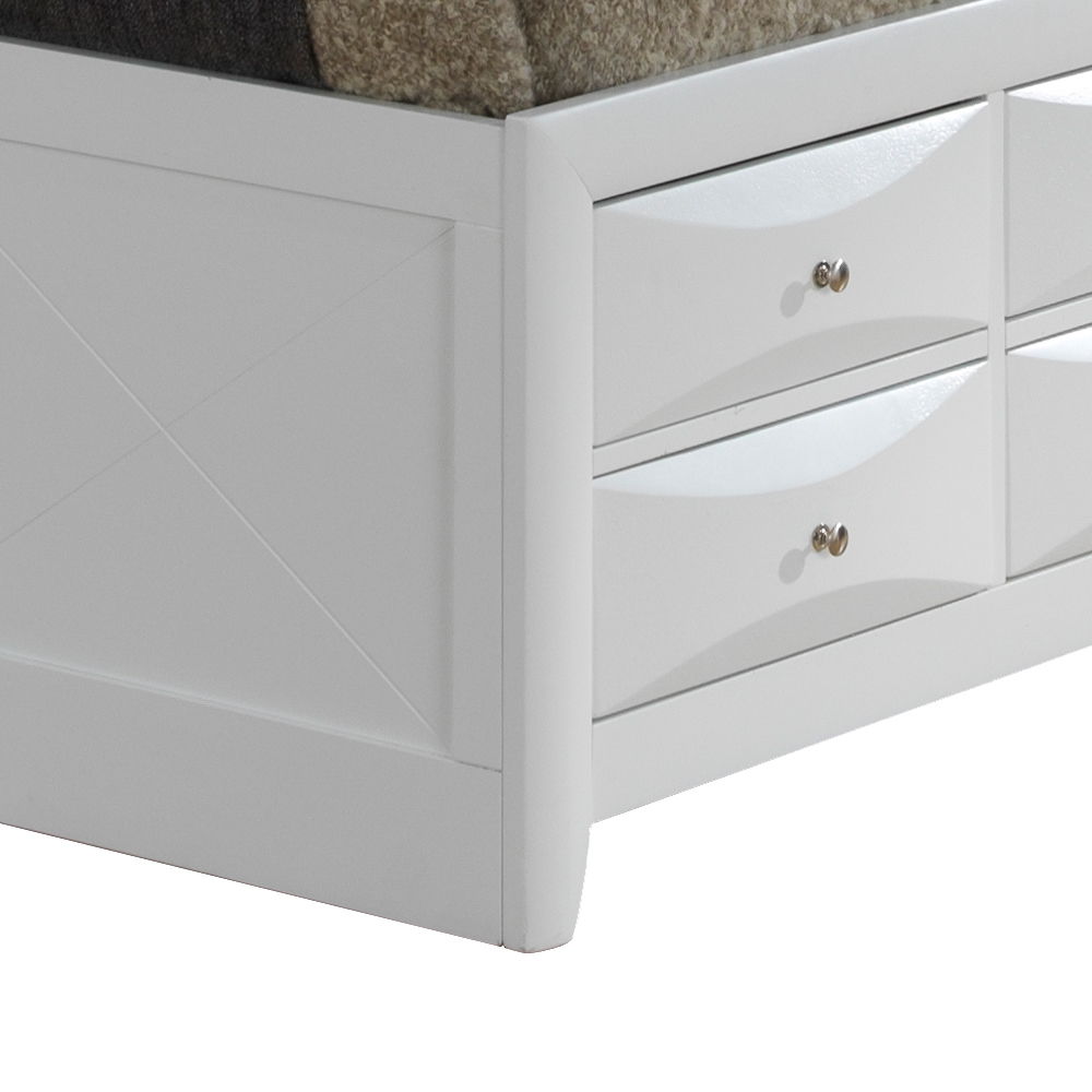 Modern Design Storage Bed With Bookcase Headboard
