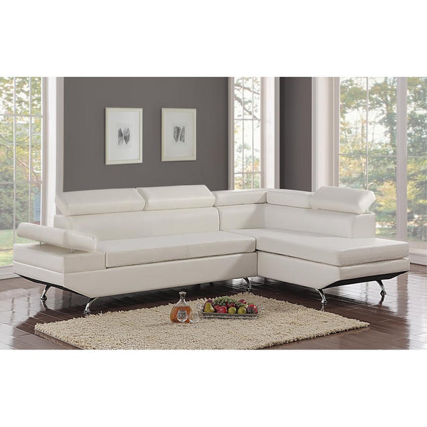 Happy Homes Moderno Leather Look 2 pc Sectional Moderno Sectional - White IMAGE 1