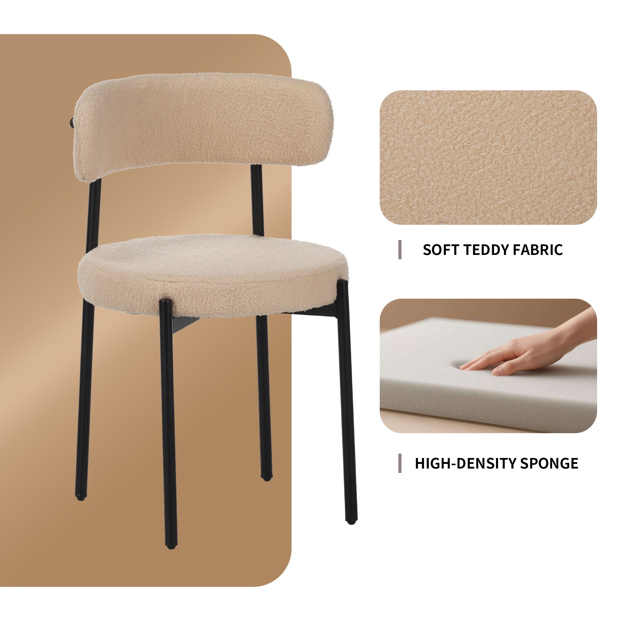 Medieval - Curved Back Kitchen Dining Chairs (Set of 4) - Beige