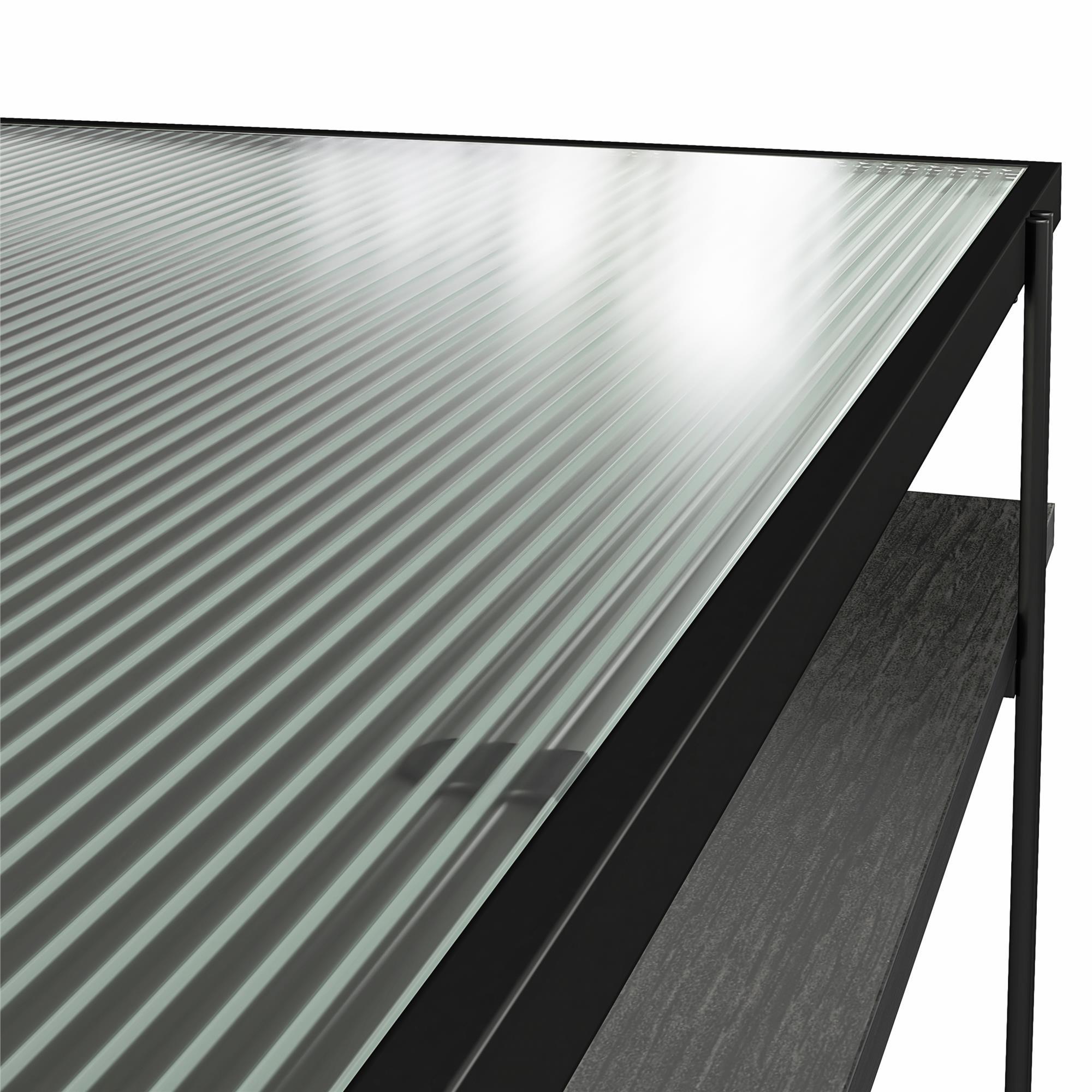 Vance - Computer Desk With Fluted Glass Desktop - Black