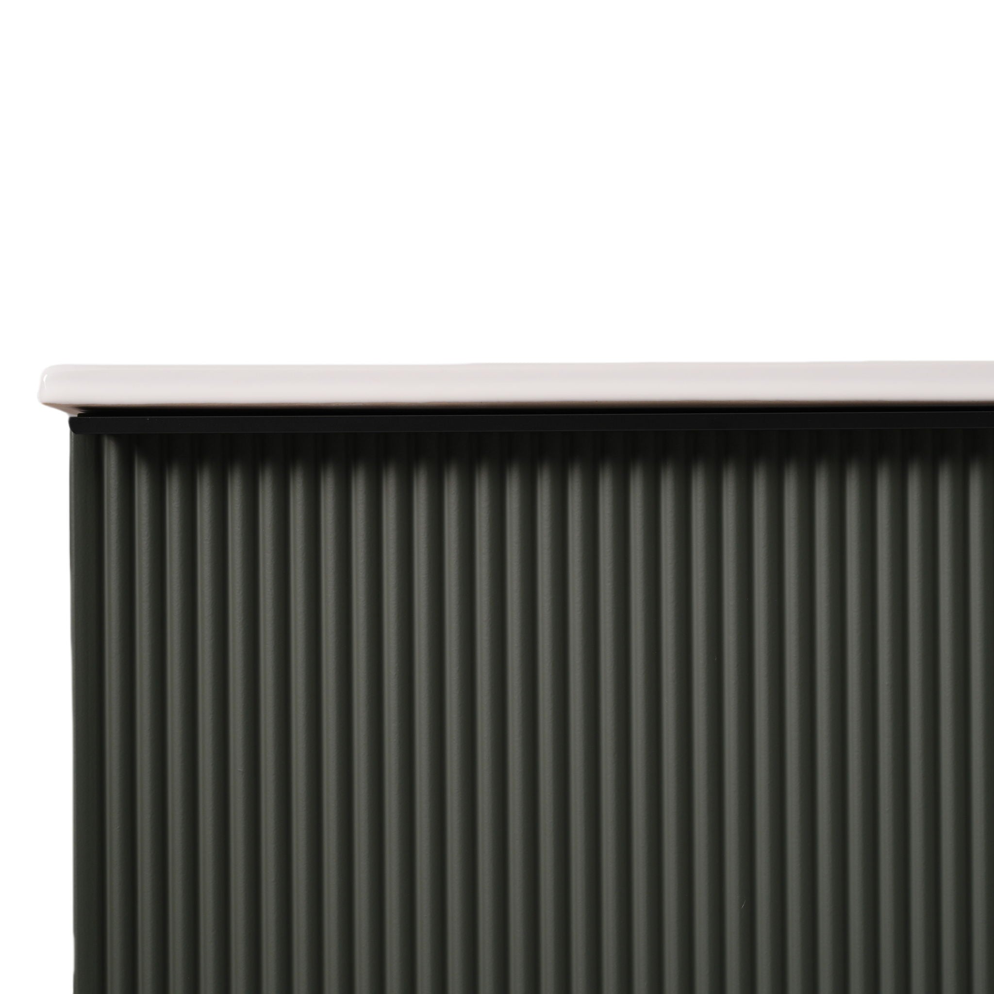 Fluted Bathroom Vanity With Ceramic Sink, Soft Close Slides