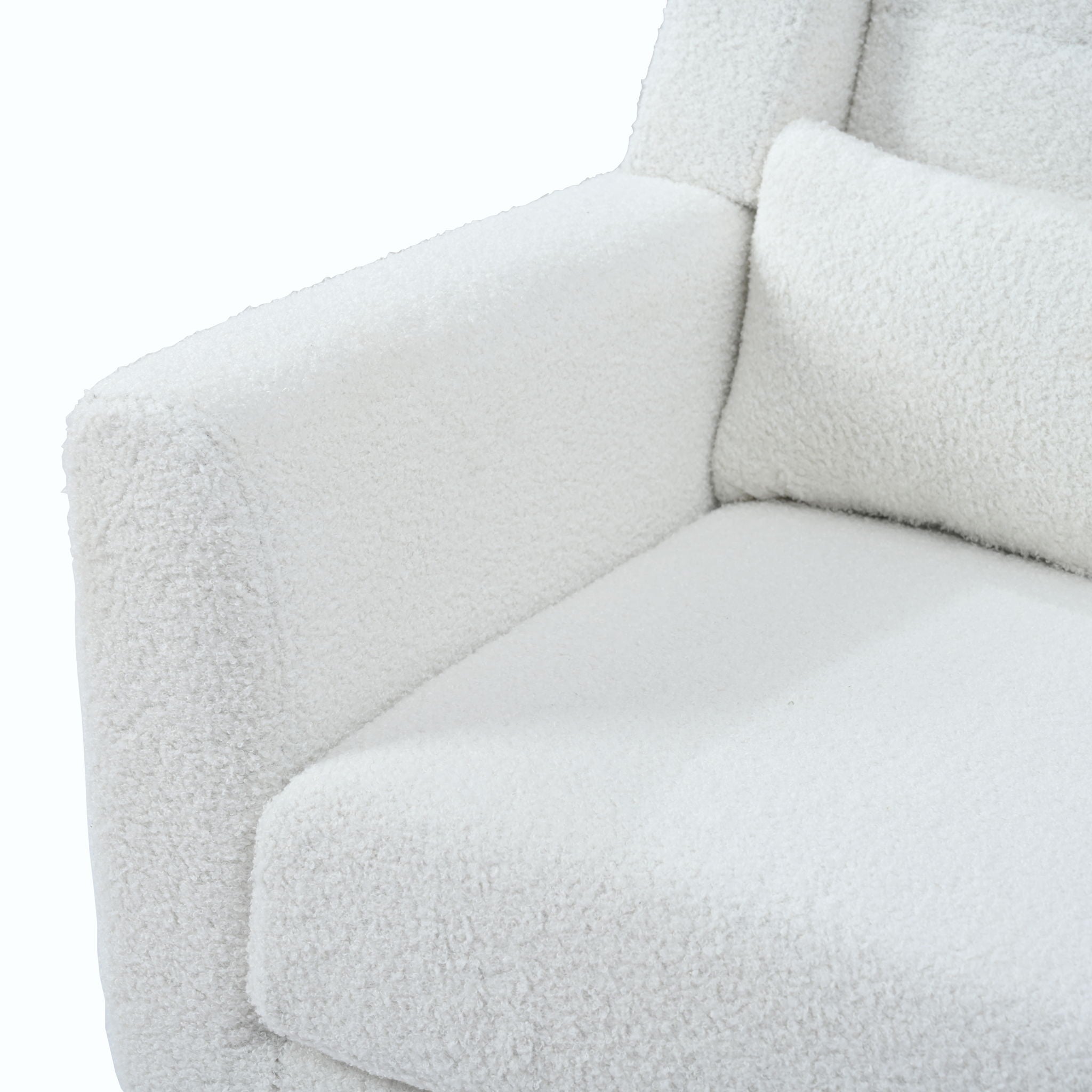 Modern Accent Chair, Arm Chairs For Living Room, Upholstered Mordern Armchair, Comfy Soft Padded Lounge Chair In Small Space, Bedroom, With Pillow, Solid Wood Leg