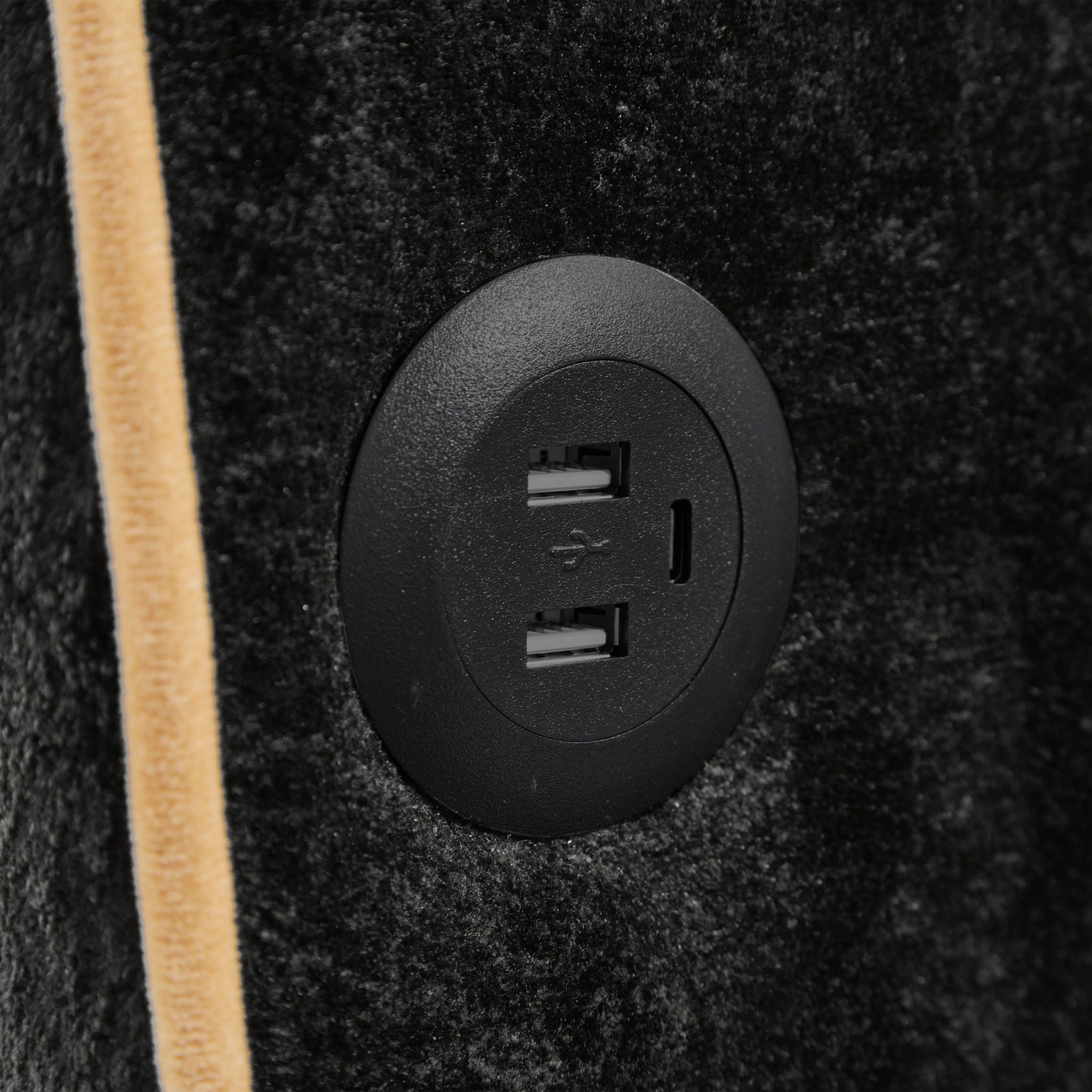 Pull Out Sofa Bed With Adjustable 3 Position Backrest, USB Charging Ports, Side Pockets