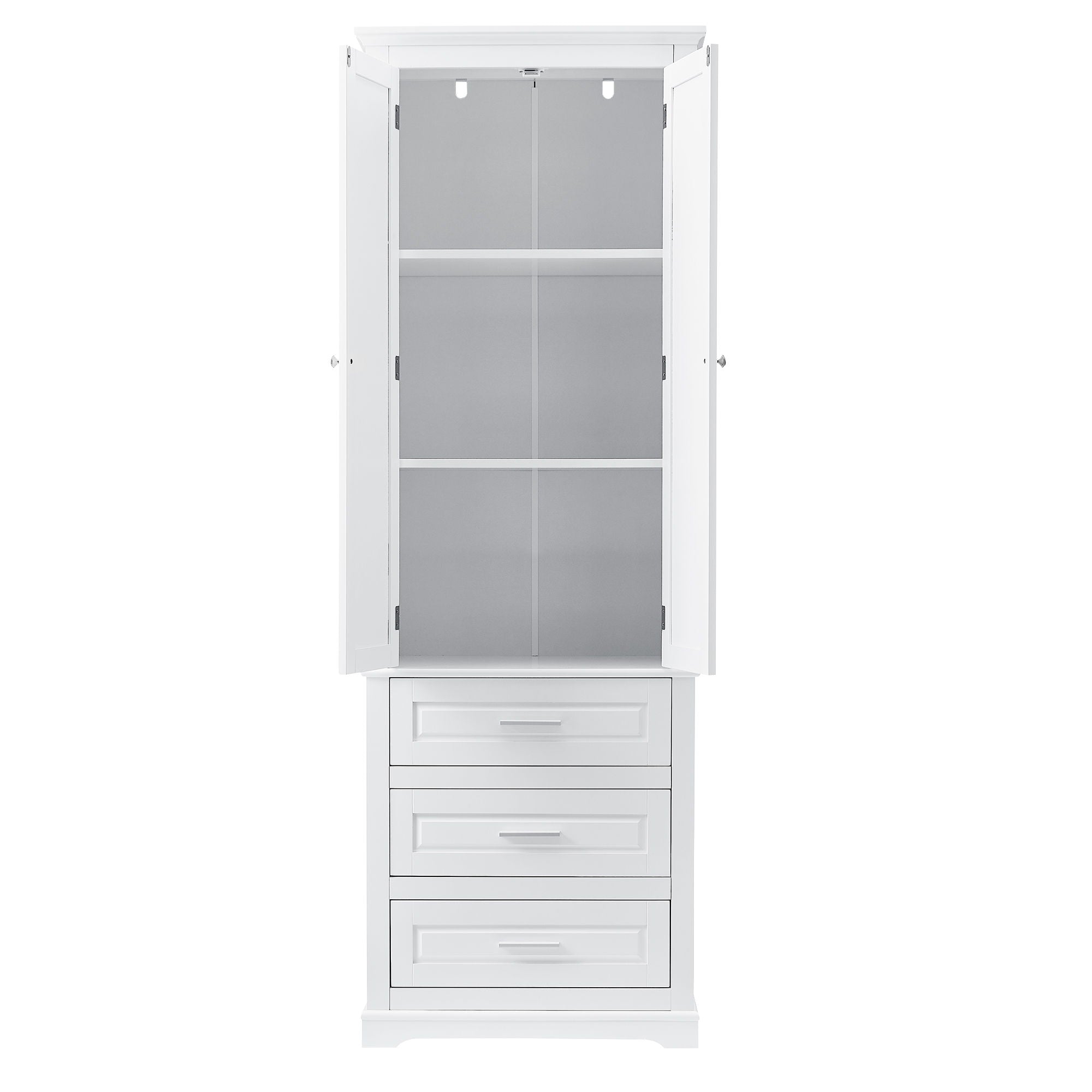 Tall Storage Cabinet With 3 Drawers For Bathroom