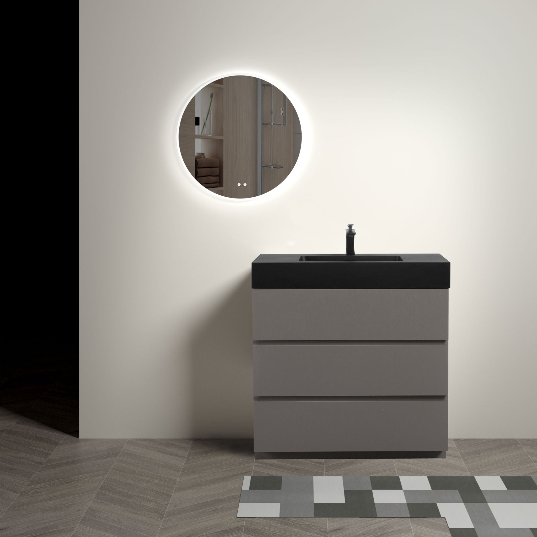 Alice - Bathroom Vanity With Sink, Large Storage Freestanding