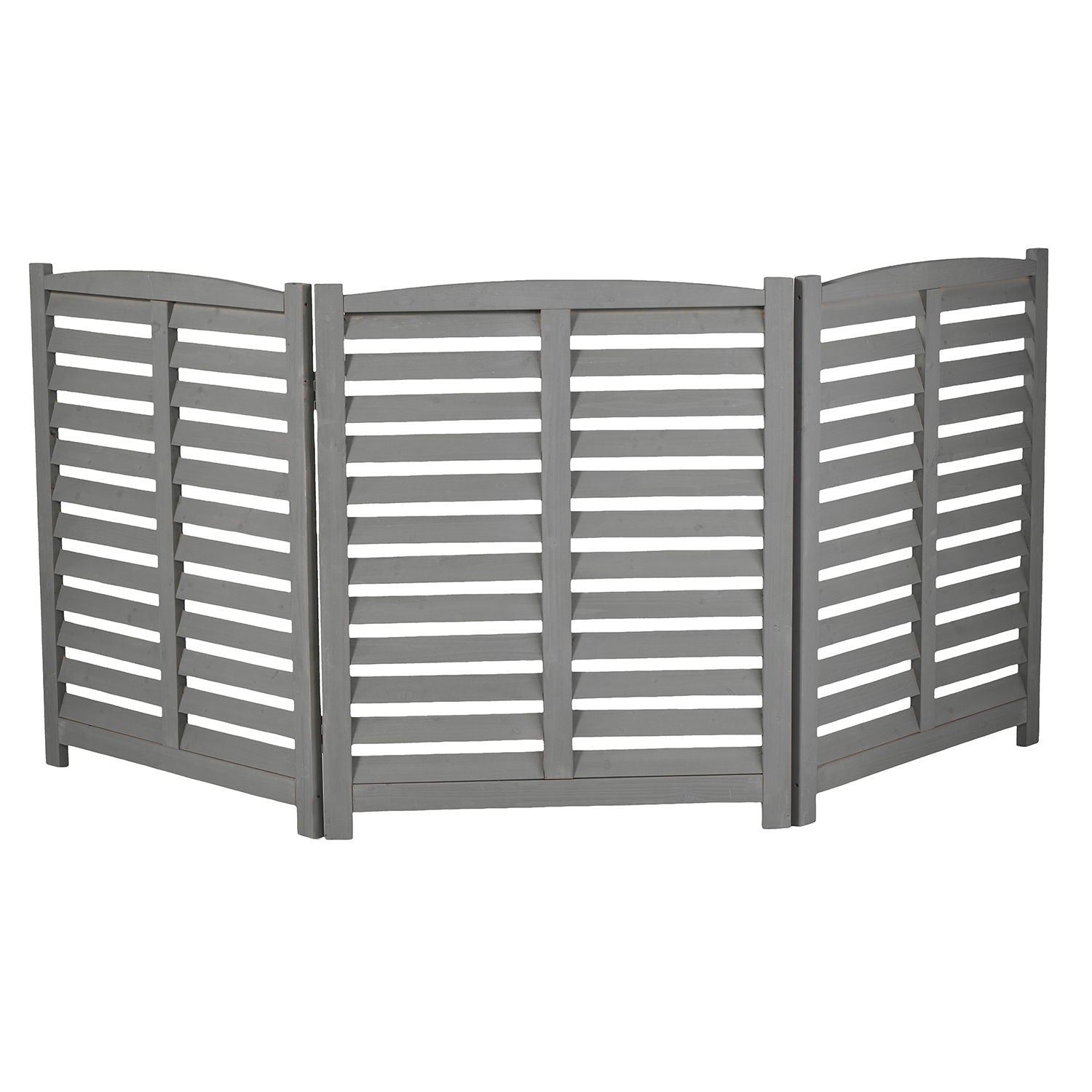 3 Panel Outdoor Wooden Air Conditioner Fence