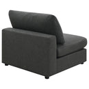 Serene Upholstered Armless Chair Beige